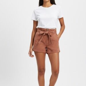Abercrombie & Fitch Paperbag Waist Shorts Rust High Rise Size Small